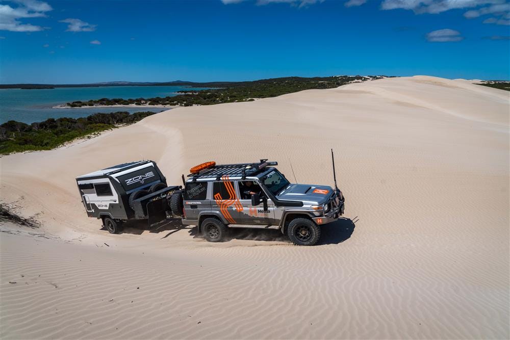 Towing on sand