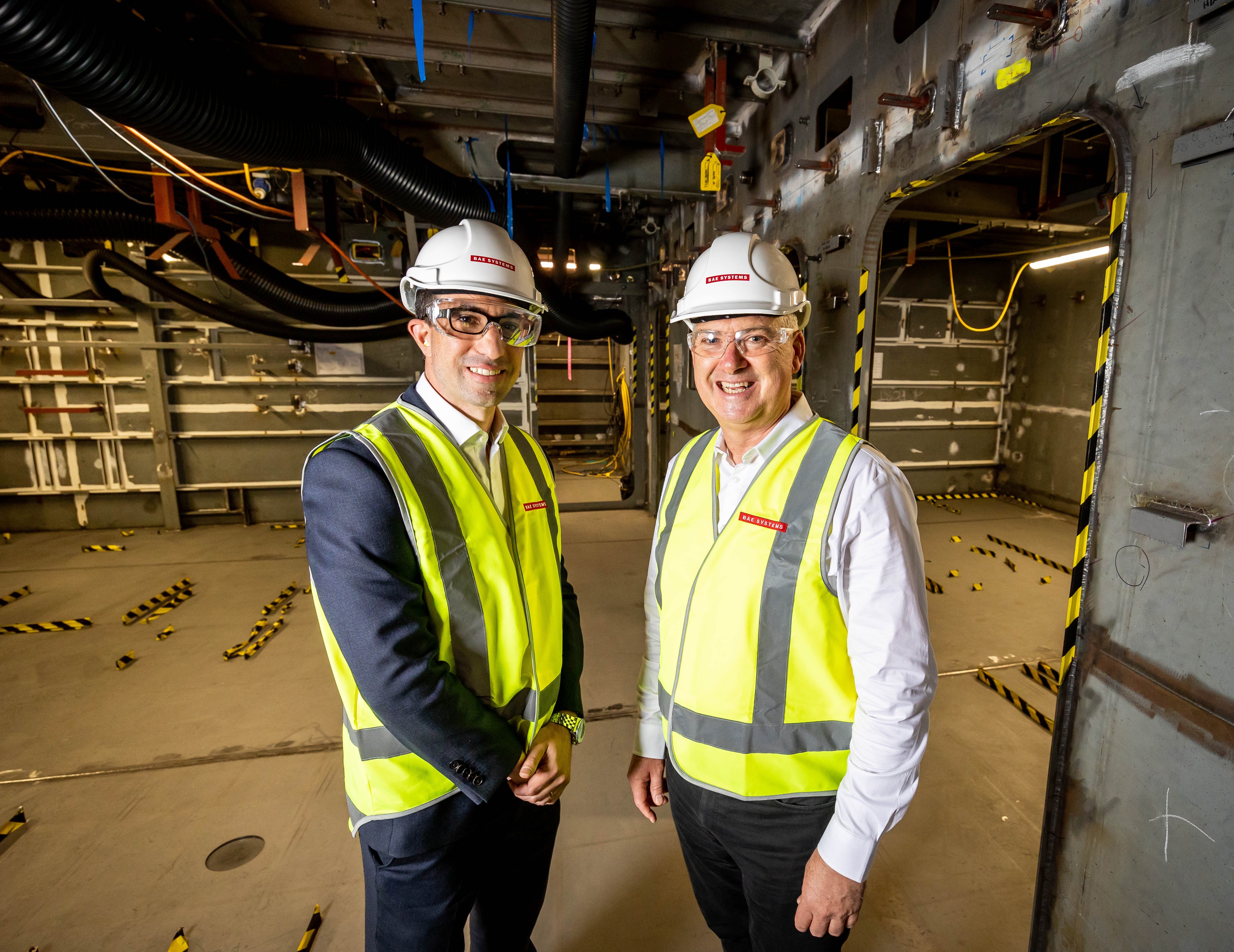 REDARC Defence & Space team with one of the high-quality lighting assemblies for Hunter Class Frigate.